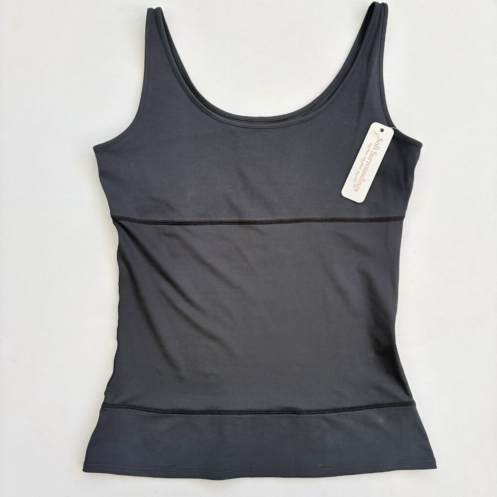 NWT Yummie Women's XL 14 Pearl Shaping Tank Top Black Soft Surroundings 3-Panel